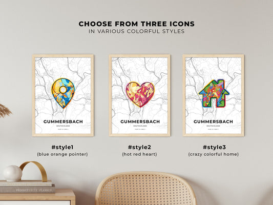 Gummersbach Germany maps with colorful icons