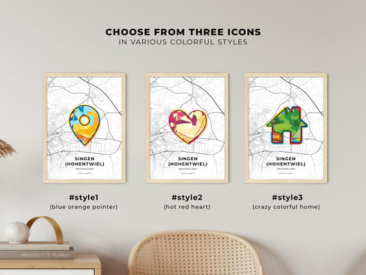 Singen (Hohentwiel) Germany maps with colorful icons
