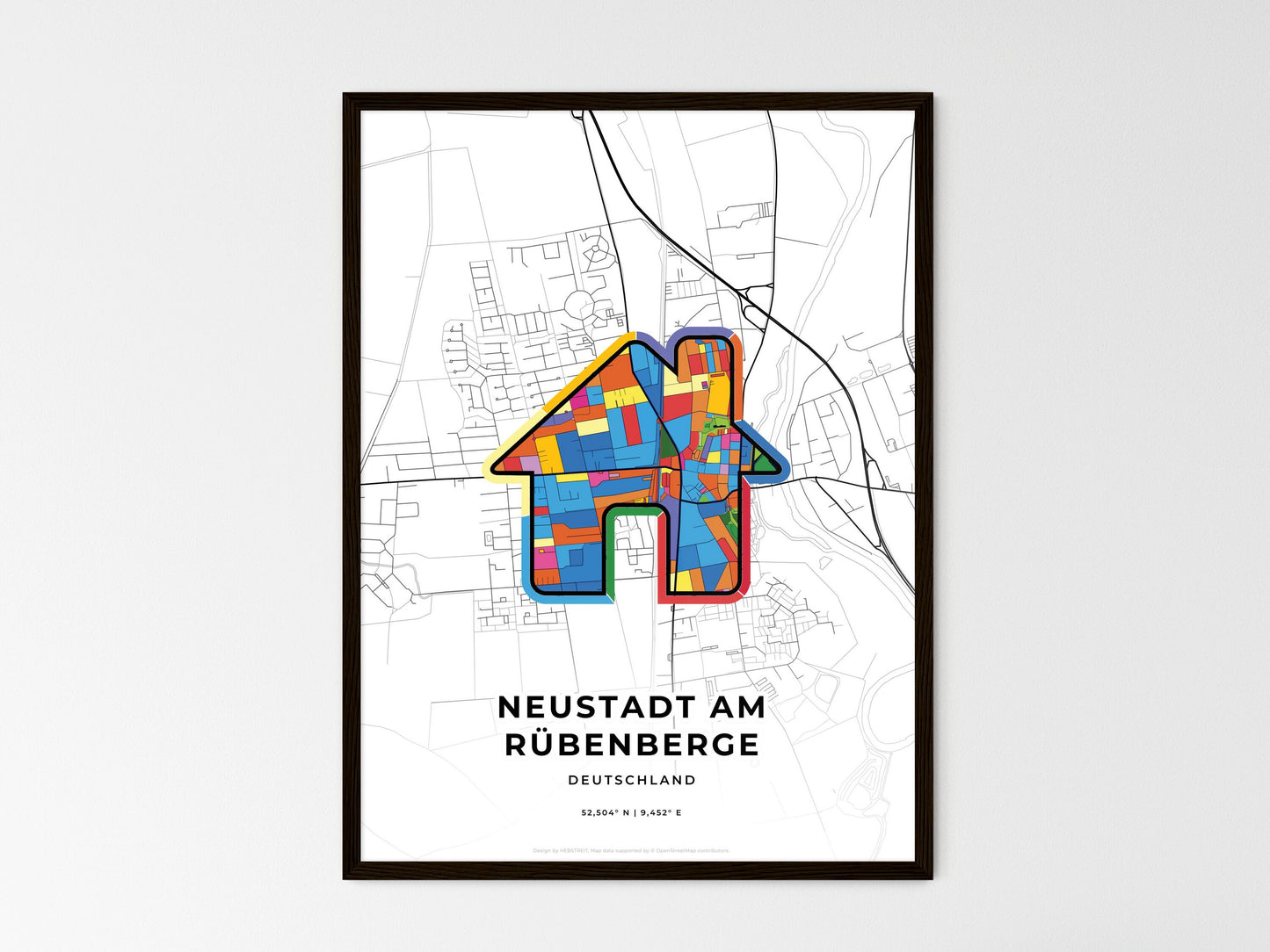 Neustadt Am Rubenberge Germany wedding art map with home icon
