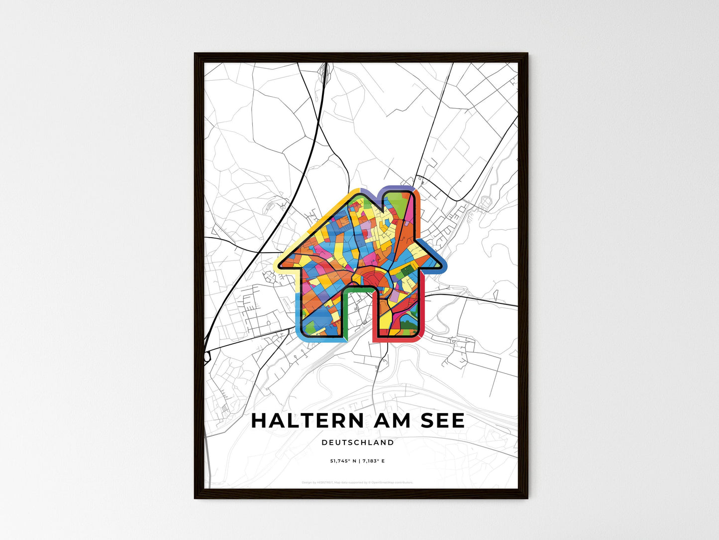 Haltern Am See Germany wedding art map with home icon