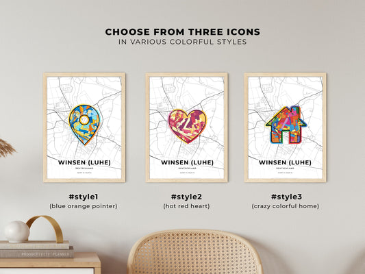 Winsen (Luhe) Germany maps with colorful icons