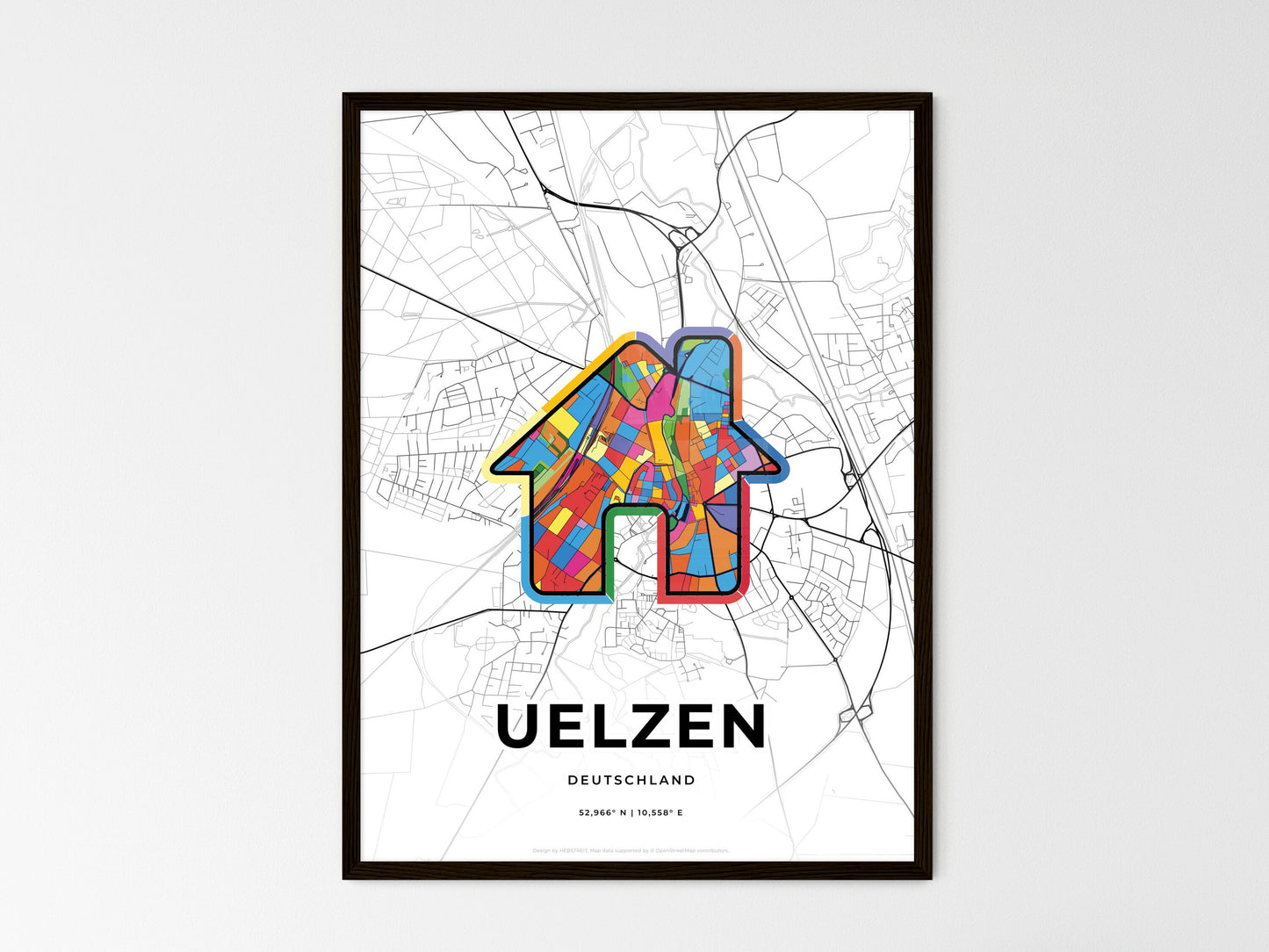 Uelzen Germany wedding art map with home icon