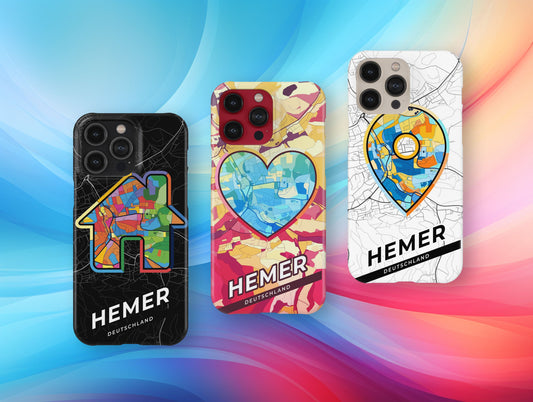 Hemer Deutschland slim phone case with colorful icon. Birthday, wedding or housewarming gift. Couple match cases.