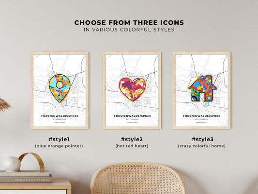 Furstenwalde/Spree Germany maps with colorful icons