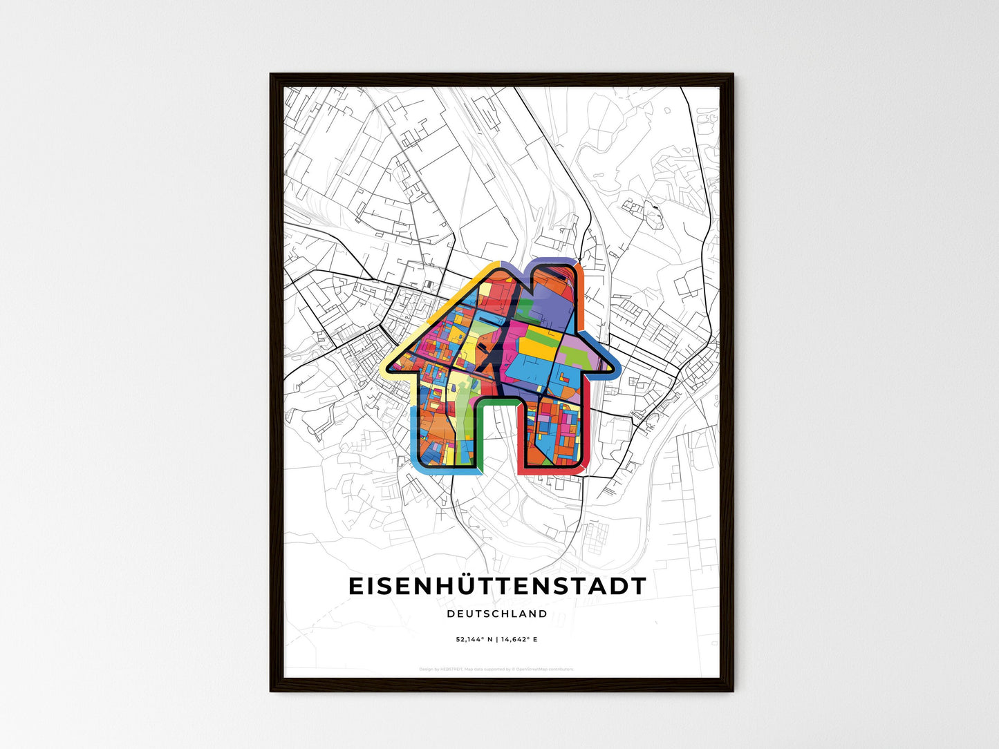 Eisenhuttenstadt Germany wedding art map with home icon