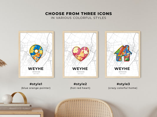 Weyhe Germany maps with colorful icons