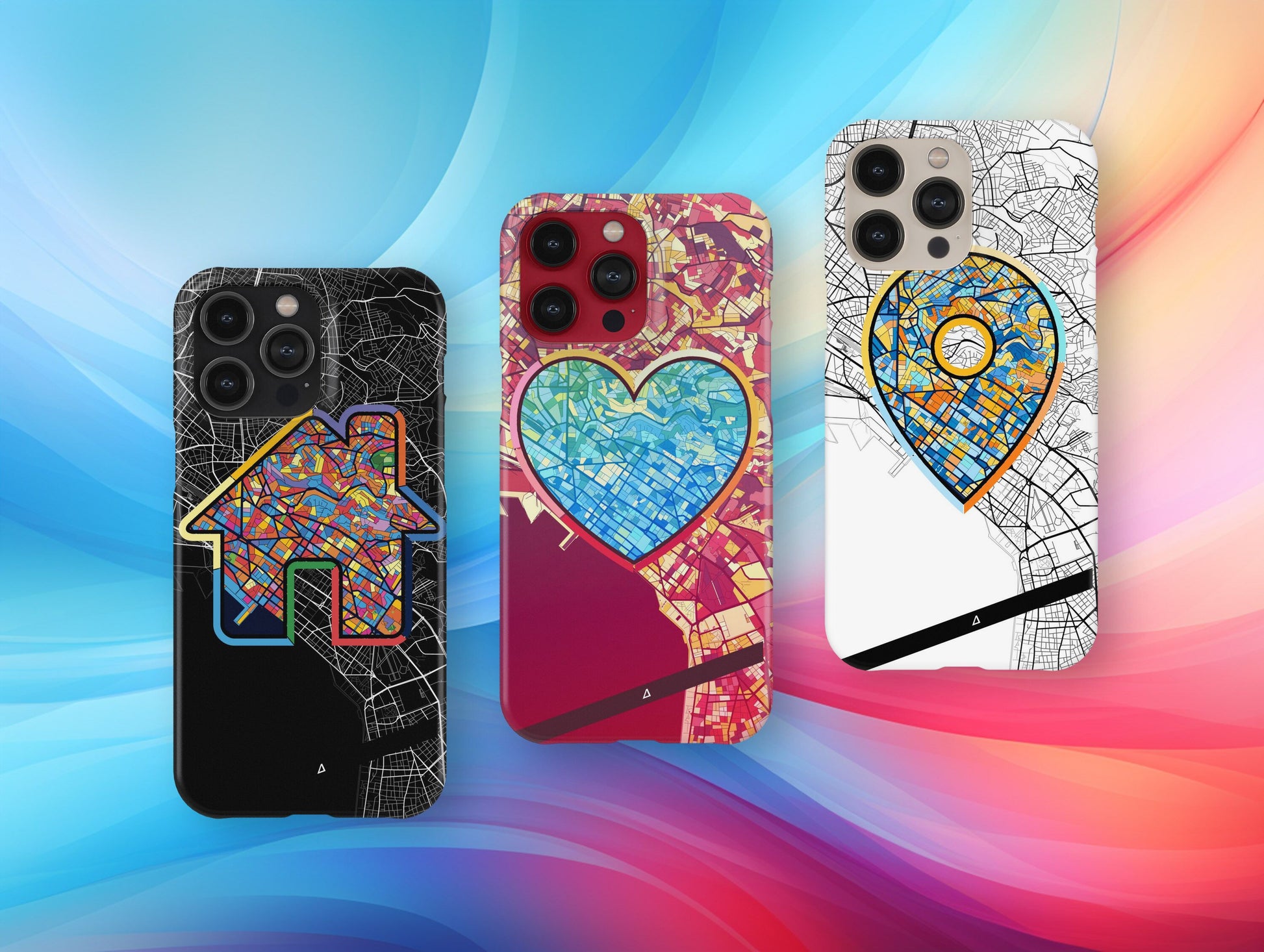 Θεσσαλονικη Ελλαδα slim phone case with colorful icon. Birthday, wedding or housewarming gift. Couple match cases.