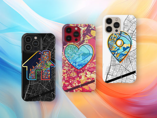 Πατρα Ελλαδα slim phone case with colorful icon. Birthday, wedding or housewarming gift. Couple match cases.