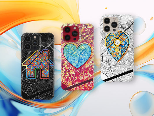 Νεα Σμυρνη Ελλαδα slim phone case with colorful icon. Birthday, wedding or housewarming gift. Couple match cases.