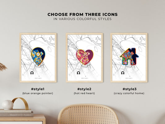 Ioannina Greece maps with colorful icons