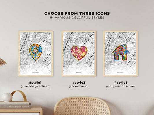 Galatsi Greece maps with colorful icons