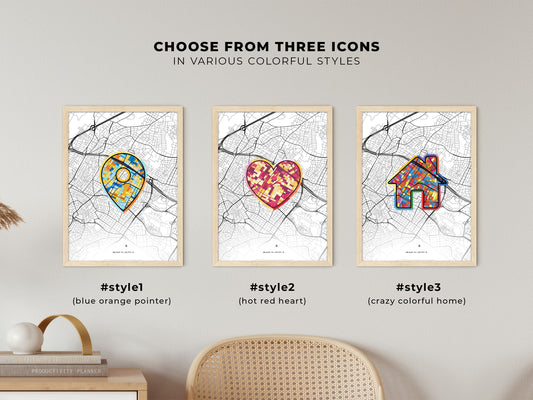 Irakleio Greece maps with colorful icons