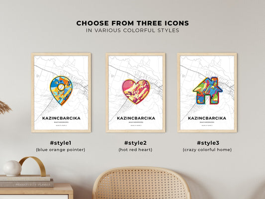 Kazincbarcika Hungary maps with colorful icons