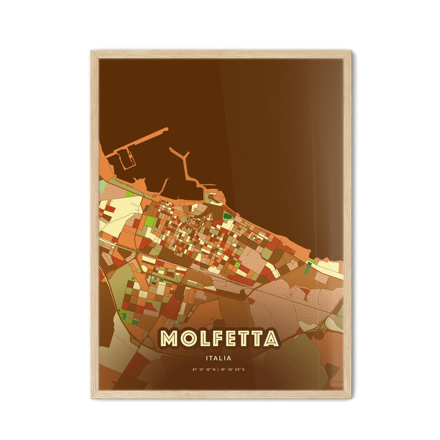 Colorful MOLFETTA ITALY Fine Art Map Farmhouse