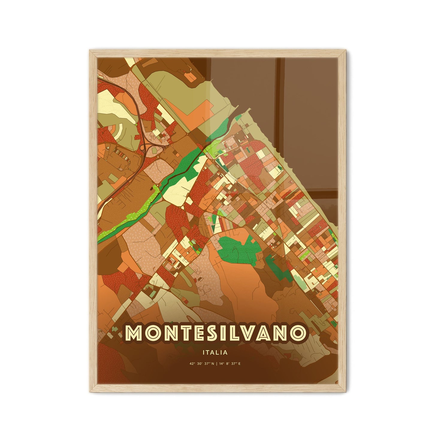 Colorful MONTESILVANO ITALY Fine Art Map Farmhouse