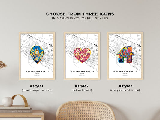 Mazara Del Vallo Italy maps with colorful icons