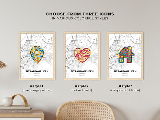 Sittard-Geleen Netherlands maps with colorful icons