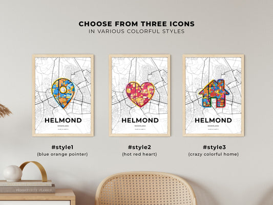 Helmond Netherlands maps with colorful icons