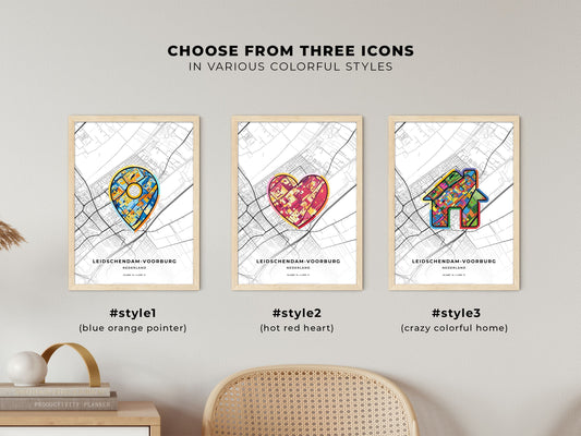 Leidschendam-Voorburg Netherlands maps with colorful icons