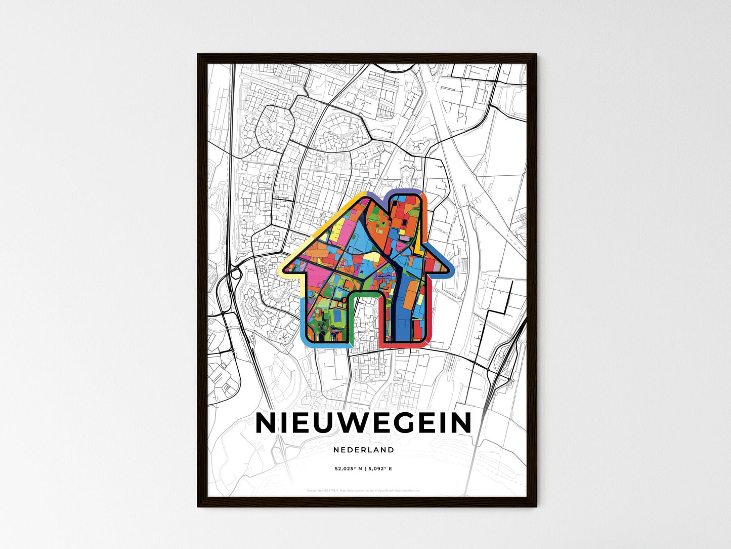 Nieuwegein Netherlands wedding art map with home icon