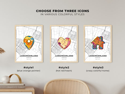 Lansingerland Netherlands maps with colorful icons