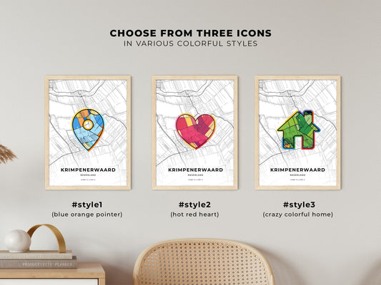 Krimpenerwaard Netherlands maps with colorful icons