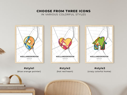 Hollands Kroon Netherlands maps with colorful icons