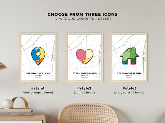 Steenwijkerland Netherlands maps with colorful icons