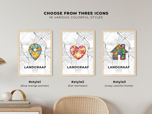 Landgraaf Netherlands maps with colorful icons