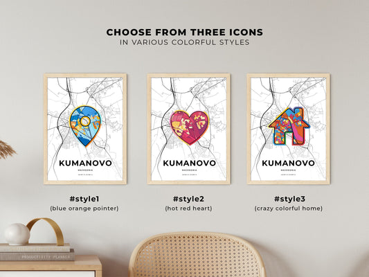 Kumanovo North Macedonia maps with colorful icons