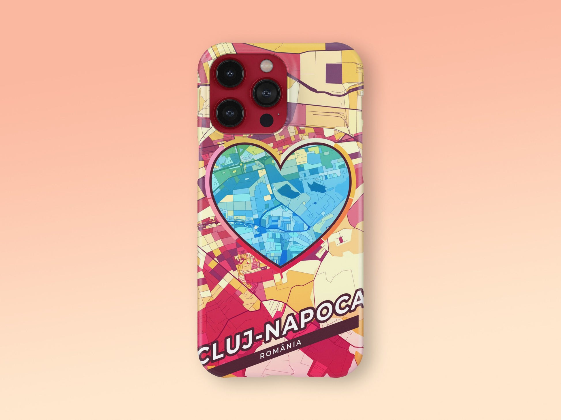 Cluj-Napoca Romania slim phone case with colorful icon. Birthday, wedding or housewarming gift. Couple match cases. 2