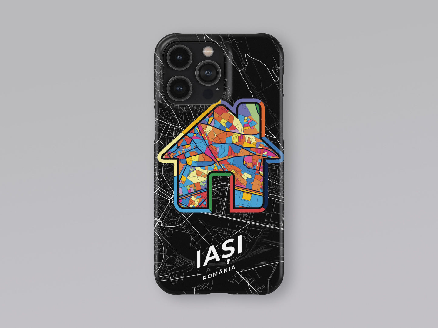 Iași Romania slim phone case with colorful icon. Birthday, wedding or housewarming gift. Couple match cases. 3