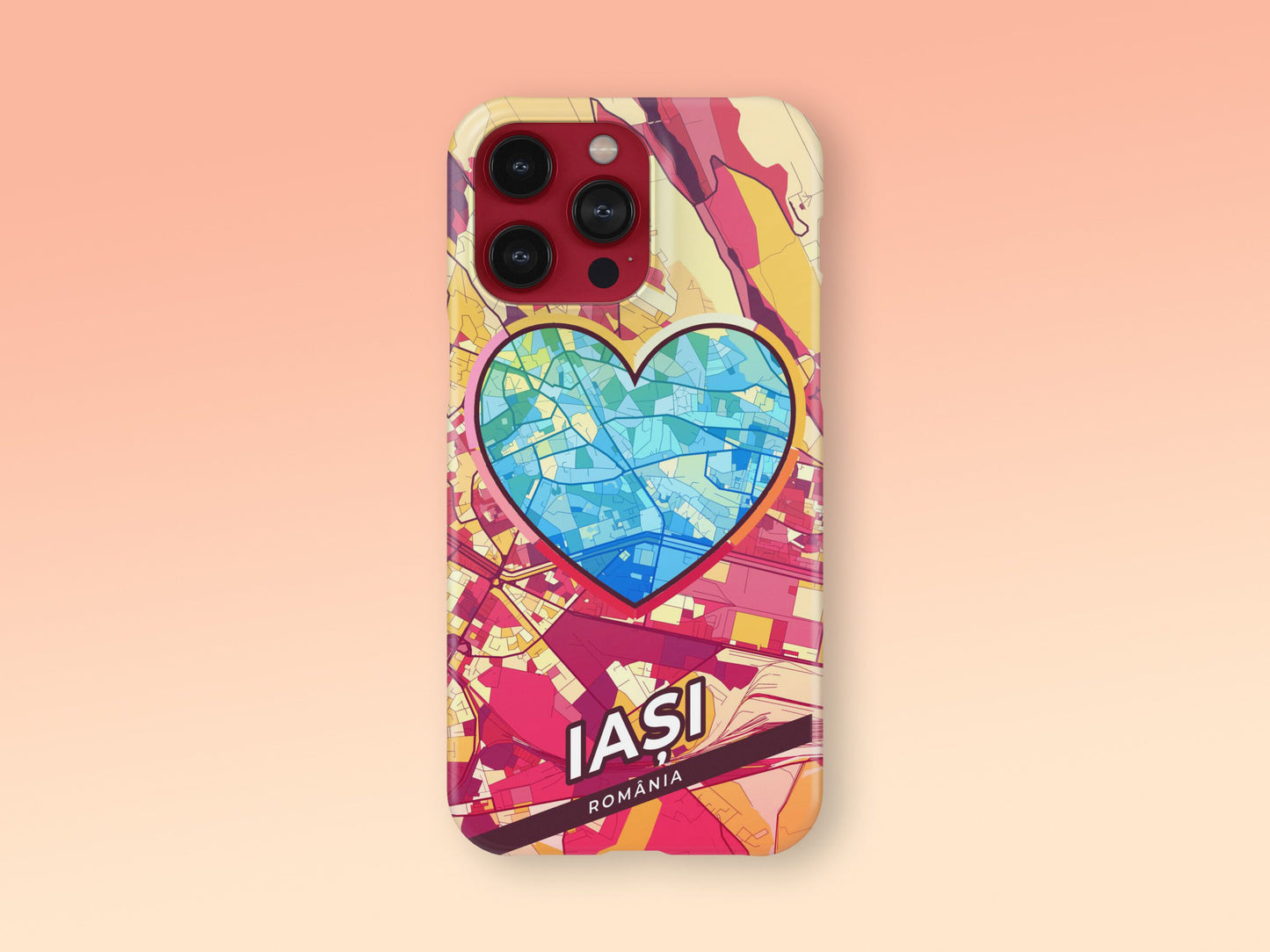 Iași Romania slim phone case with colorful icon. Birthday, wedding or housewarming gift. Couple match cases. 2