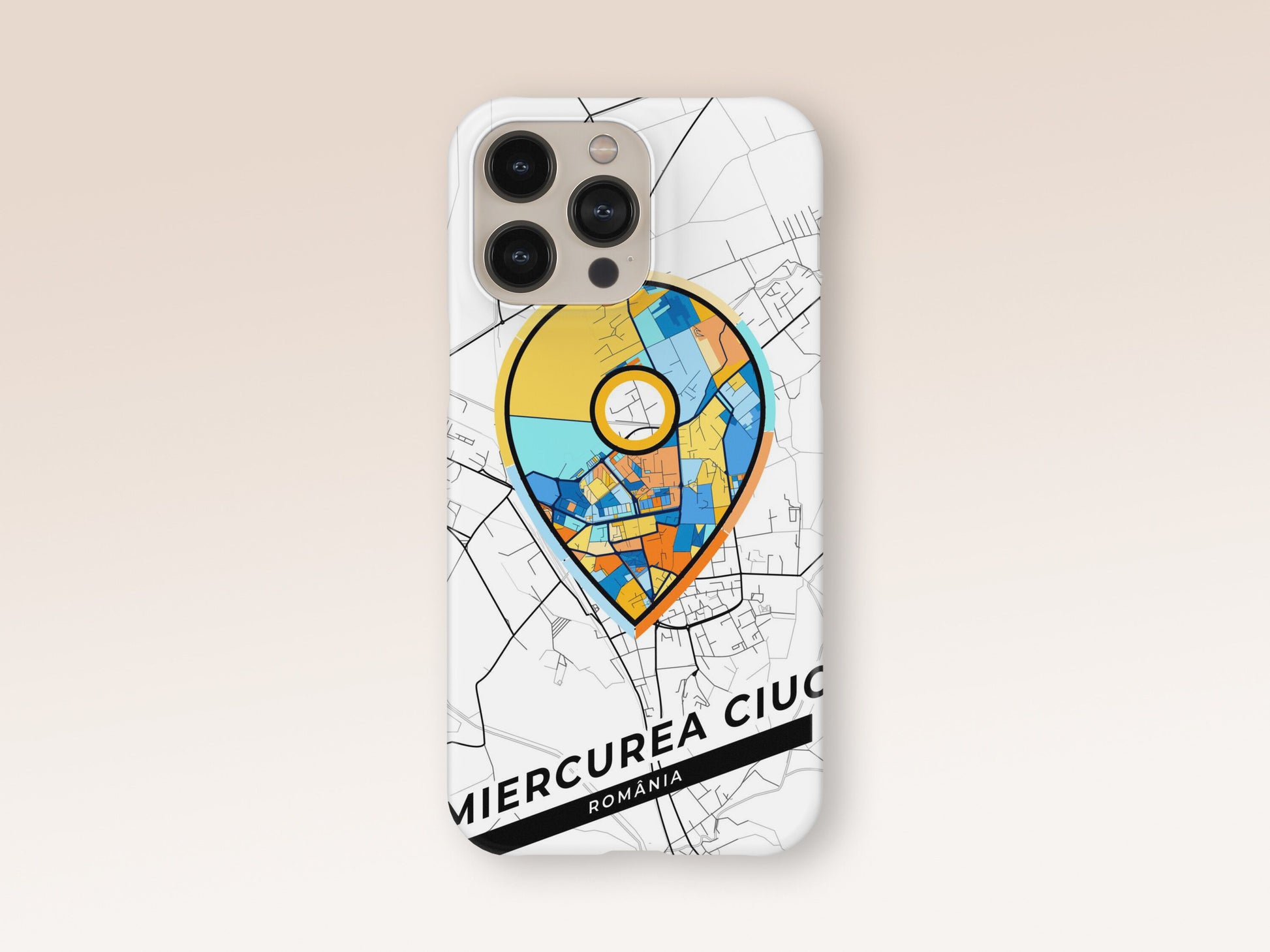 Miercurea Ciuc Romania slim phone case with colorful icon. Birthday, wedding or housewarming gift. Couple match cases. 1