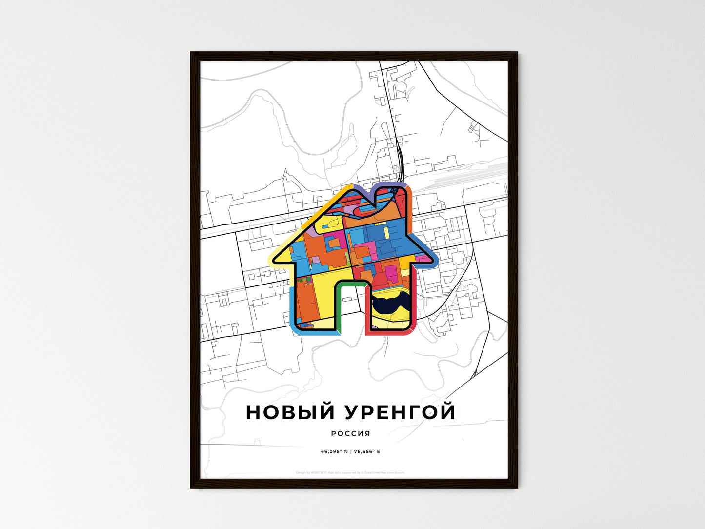 Novy Urengoy Russia wedding art map with home icon