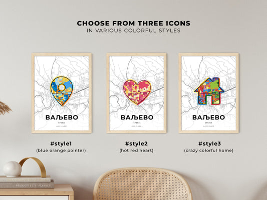 Valjevo Serbia maps with colorful icons