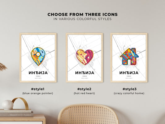 Inđija Serbia maps with colorful icons