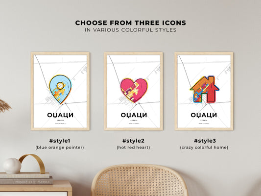 Odžaci Serbia maps with colorful icons