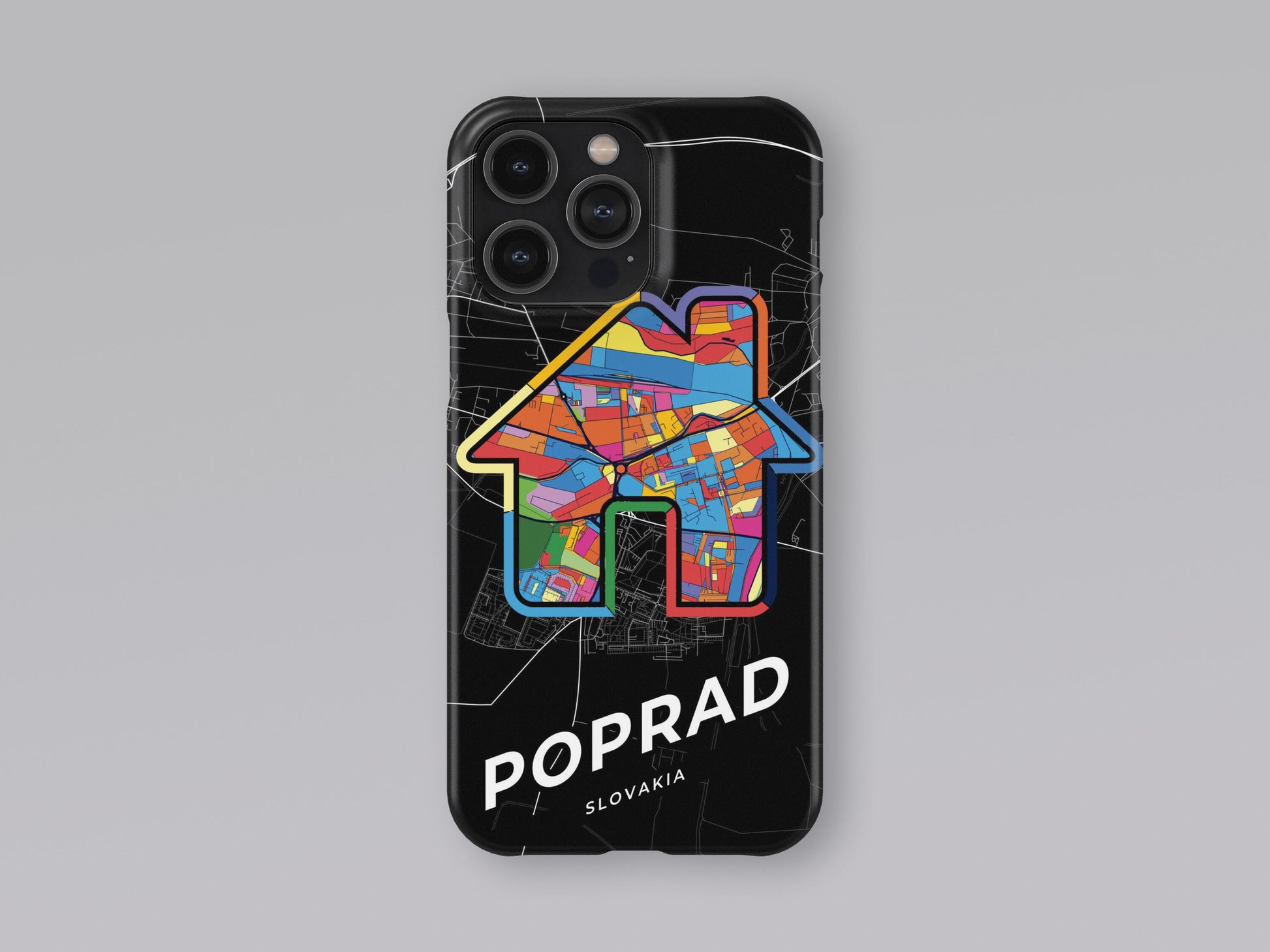 Poprad Slovakia slim phone case with colorful icon. Birthday, wedding or housewarming gift. Couple match cases. 3