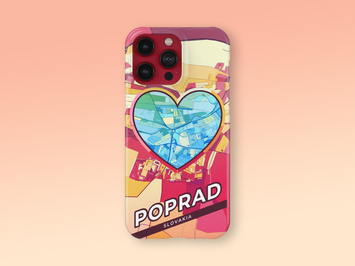 Poprad Slovakia slim phone case with colorful icon. Birthday, wedding or housewarming gift. Couple match cases. 2