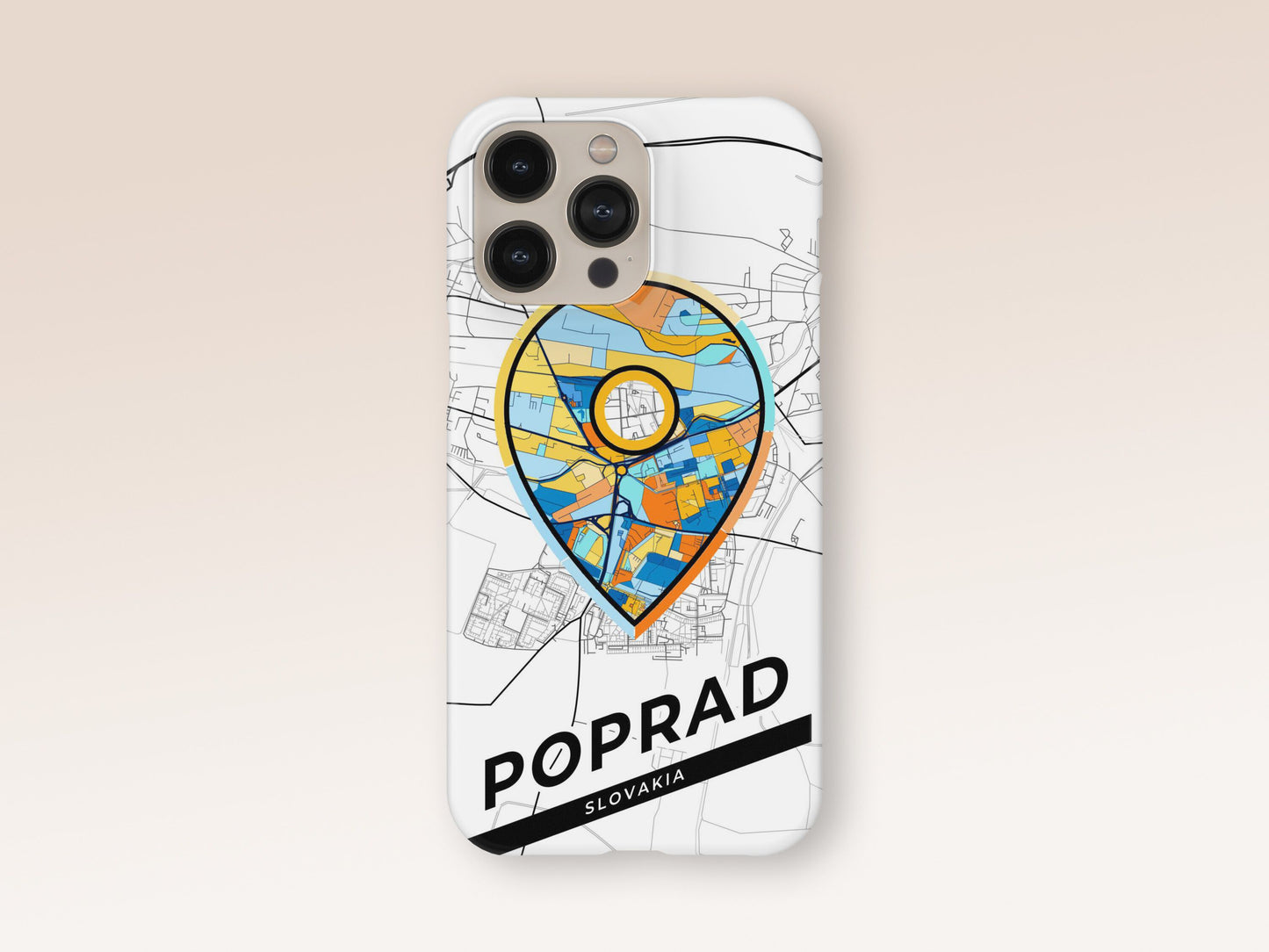 Poprad Slovakia slim phone case with colorful icon. Birthday, wedding or housewarming gift. Couple match cases. 1