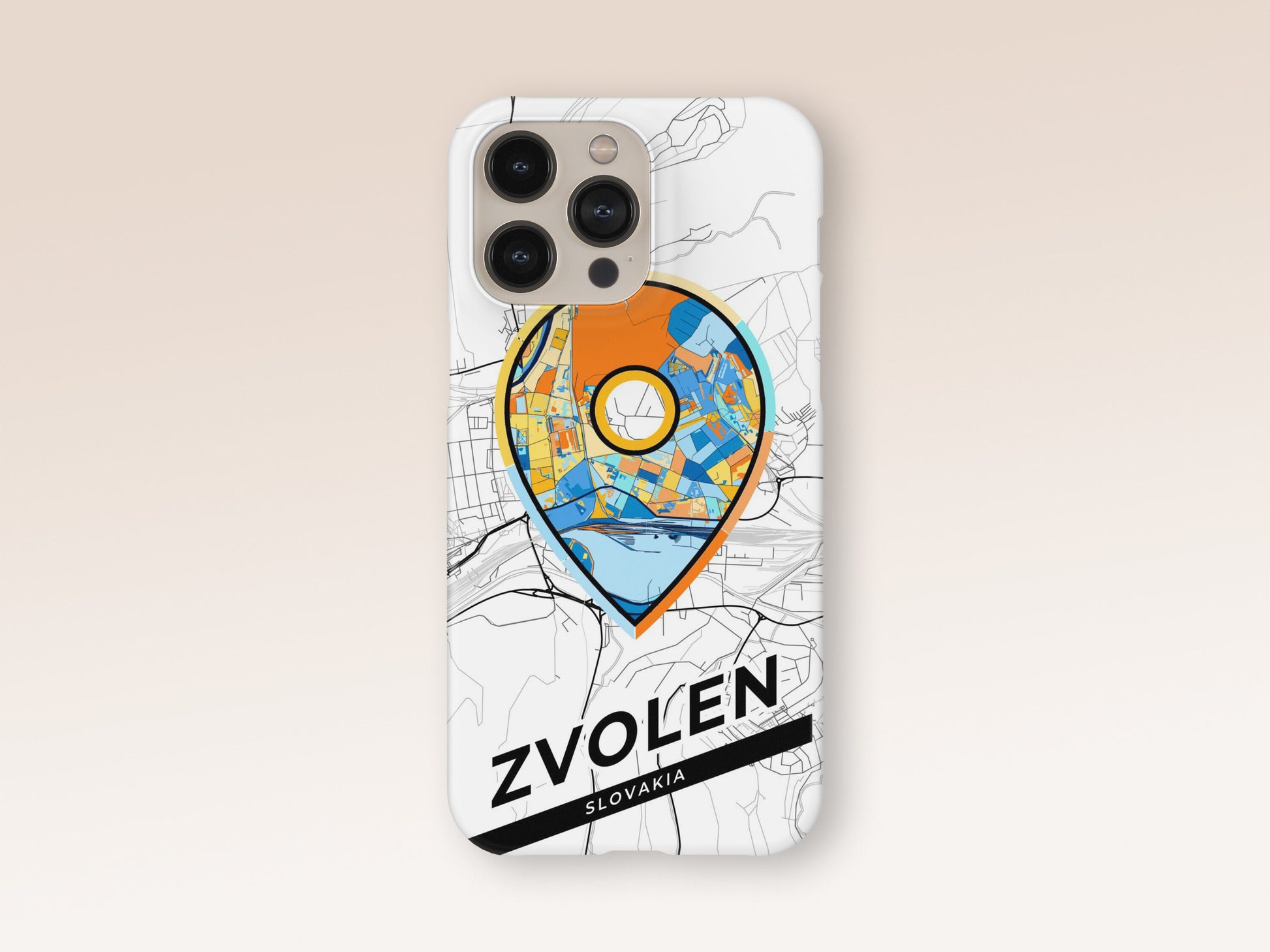 Zvolen Slovakia slim phone case with colorful icon. Birthday, wedding or housewarming gift. Couple match cases. 1