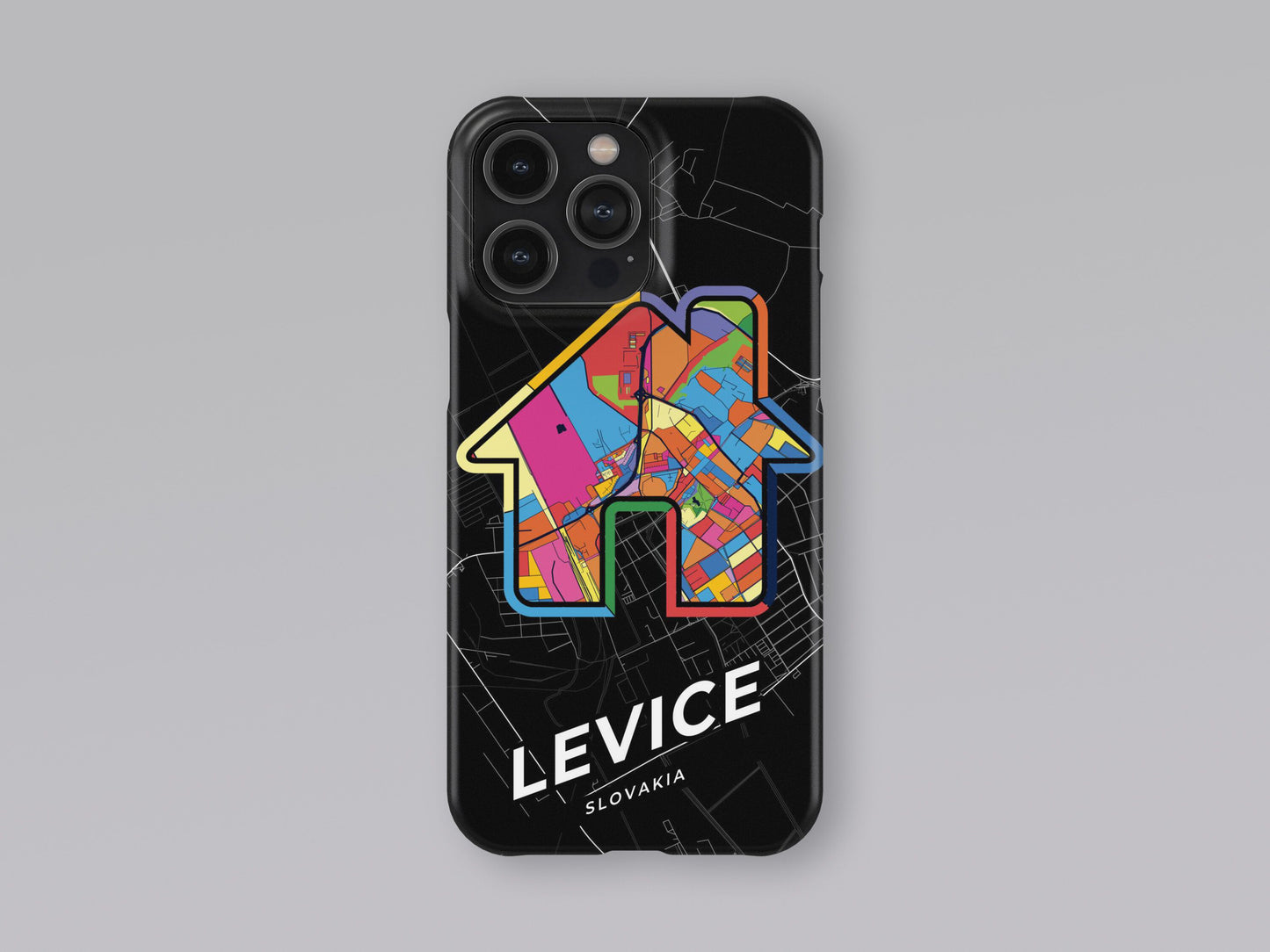 Levice Slovakia slim phone case with colorful icon. Birthday, wedding or housewarming gift. Couple match cases. 3