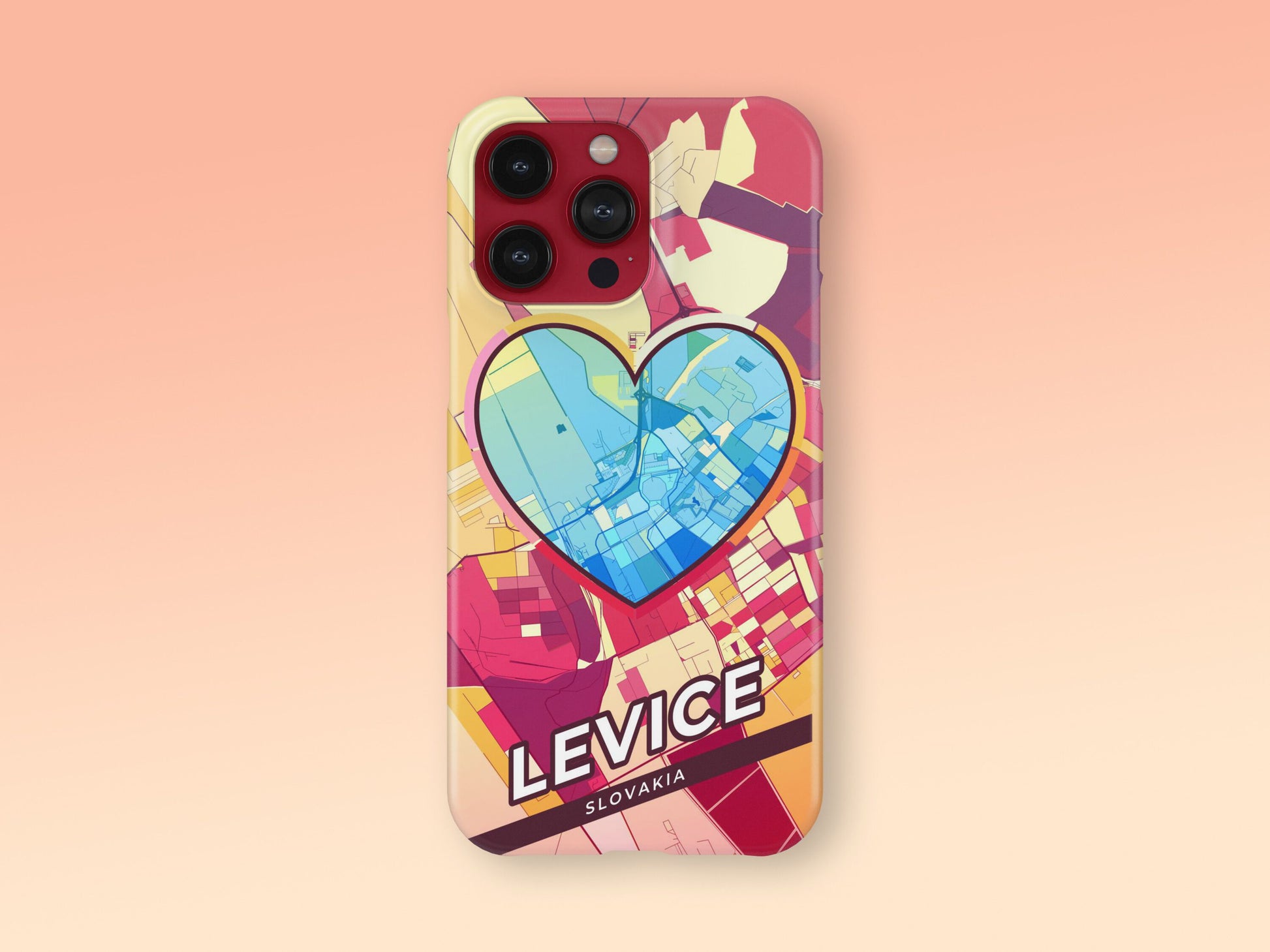 Levice Slovakia slim phone case with colorful icon. Birthday, wedding or housewarming gift. Couple match cases. 2