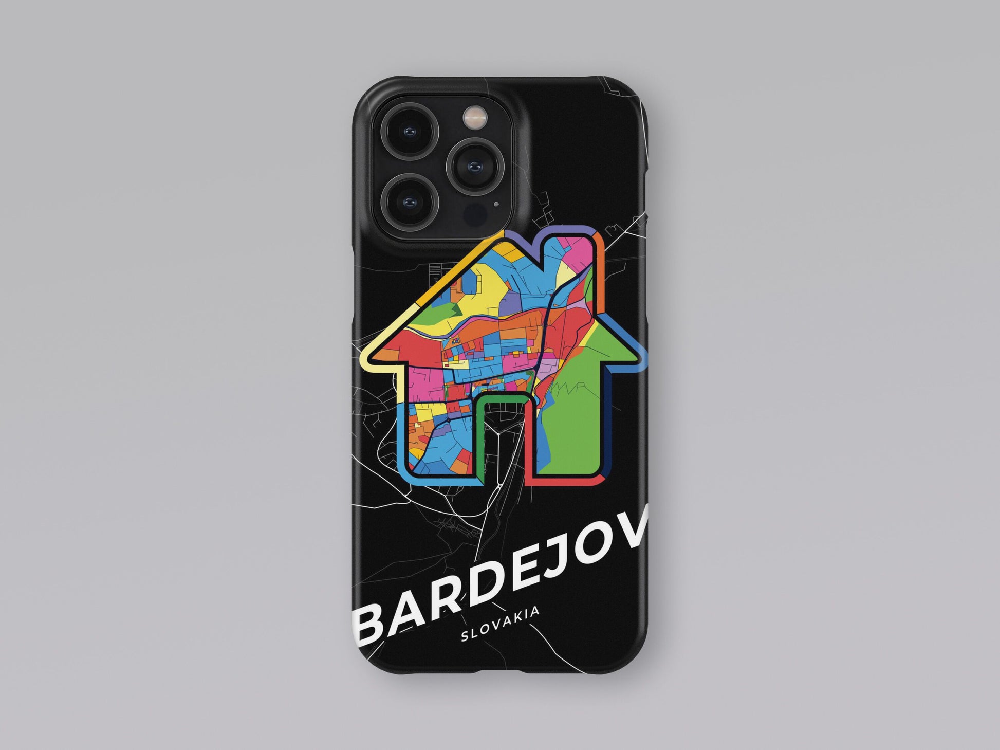 Bardejov Slovakia slim phone case with colorful icon. Birthday, wedding or housewarming gift. Couple match cases. 3