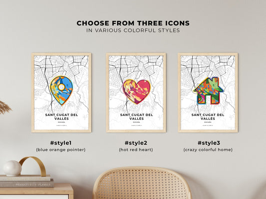 Sant Cugat Del Vallès Spain maps with colorful icons