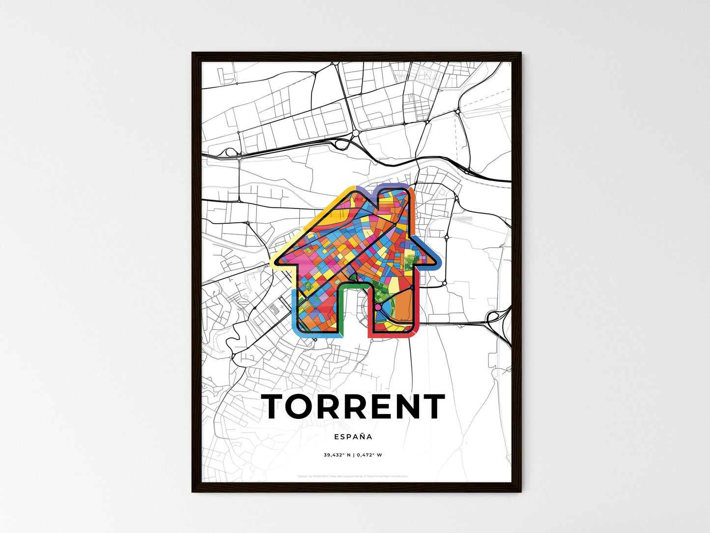 Torrent Spain wedding art map with home icon