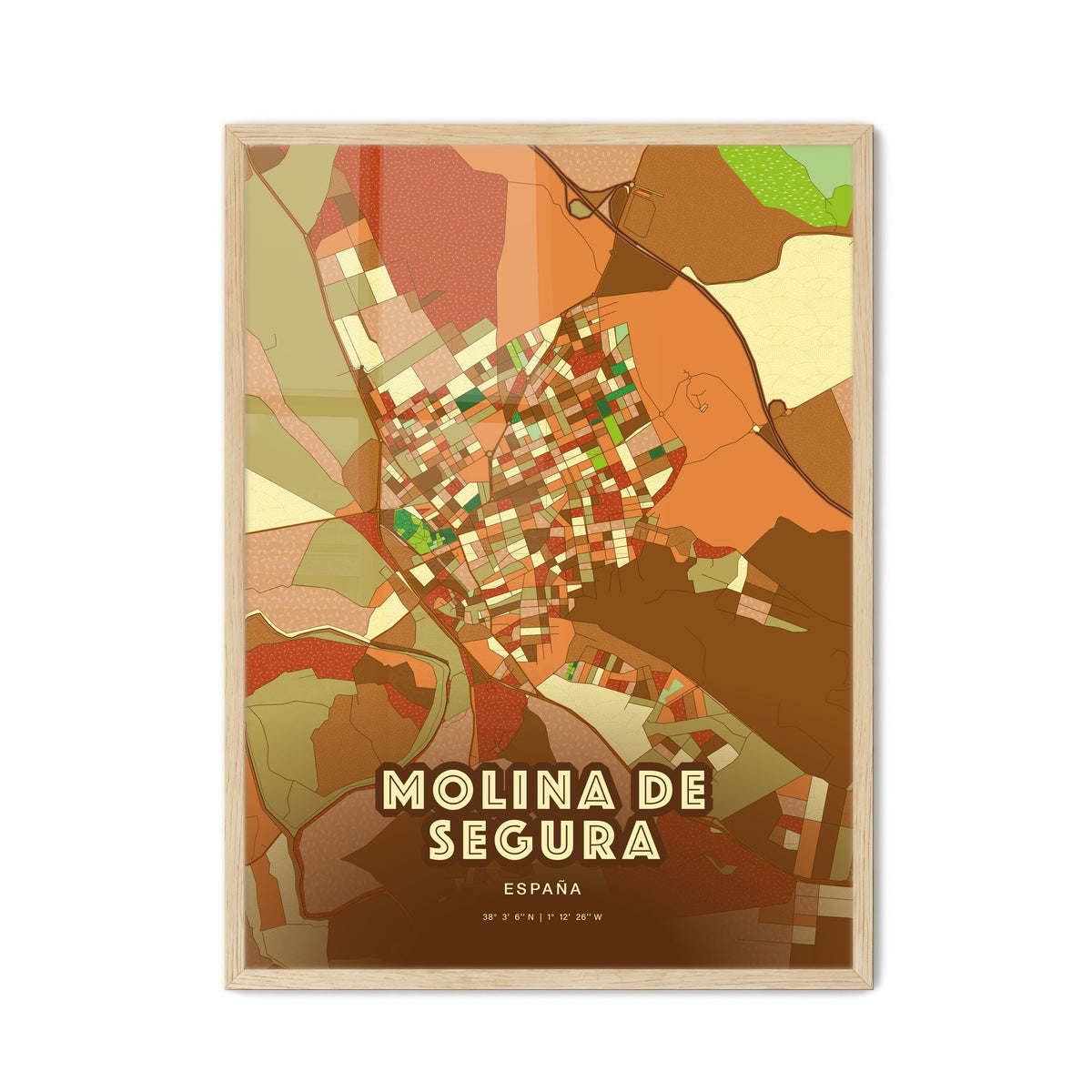 Colorful MOLINA DE SEGURA SPAIN Fine Art Map Farmhouse