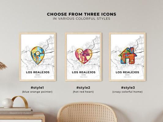 Los Realejos Spain maps with colorful icons