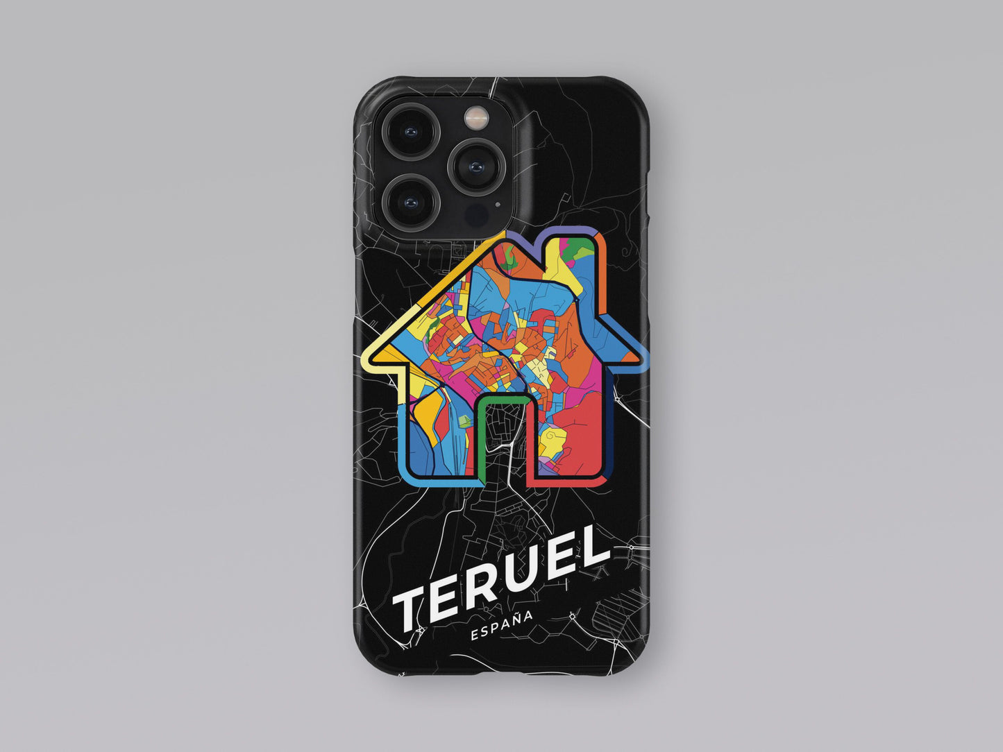 Teruel Spain slim phone case with colorful icon. Birthday, wedding or housewarming gift. Couple match cases. 3